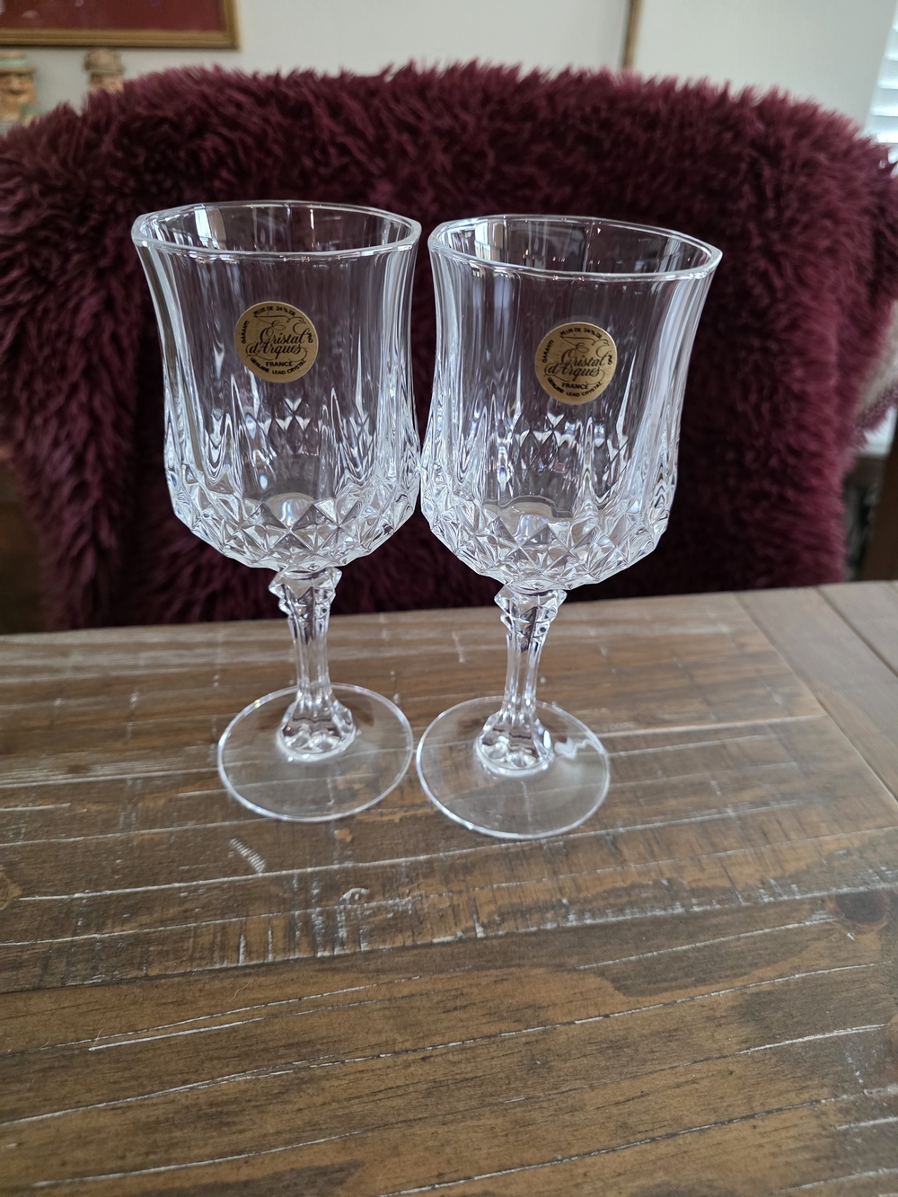 Crystal Wine Glasses by - Set of 2 (Clear) Crystal